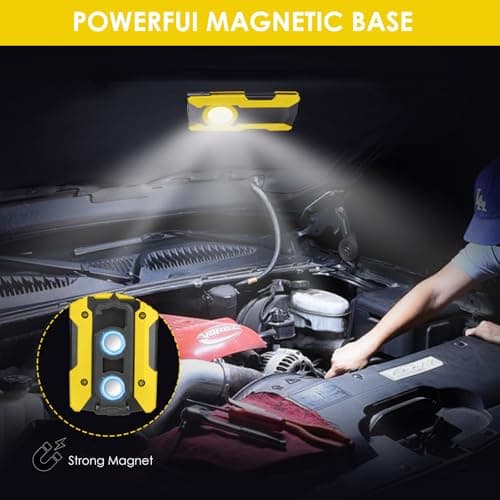Rechargeable LED Work Light, OTYTY 40W 2000LM Magnetic Work Light Battery Powered Portable Flood Light with Gooseneck Flashlight for Car Repairing, Camping, Inspection - Thumbnail 5