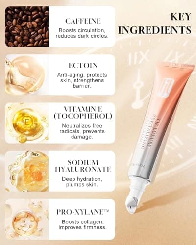 TJE Caffeine Eye Cream, Under Eyes Cream with Hyaluronic Acid & Vitamin E, Under eye Treatment Serum for Women & Men - 15 g - Thumbnail 3