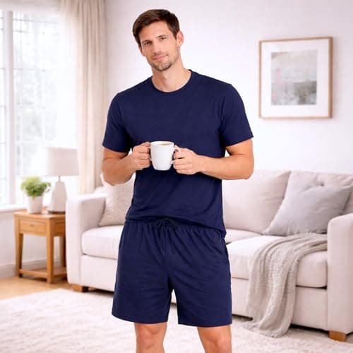 #followme Men’s Polyspandex Pajamas Set RL-44958-NVY-2XL - Thumbnail 3
