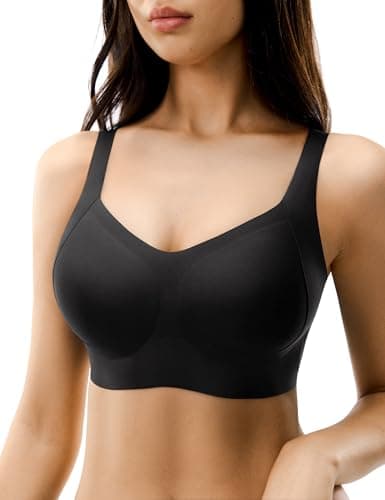 Womens Seamless Wireless Bra Push Up Full Coverage Bralettes No Underwire Everyday Bras Black - Image 1