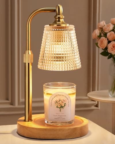 Hong-in Candle Warmer Lamp with Timer Dimmer, Birthday Gifts for Women, House Warming Gifts for New Home, Vintage Room Decor, Adjustable Height Candle Lamp, Wax Warmer for Scented Jar Candles - Image 1