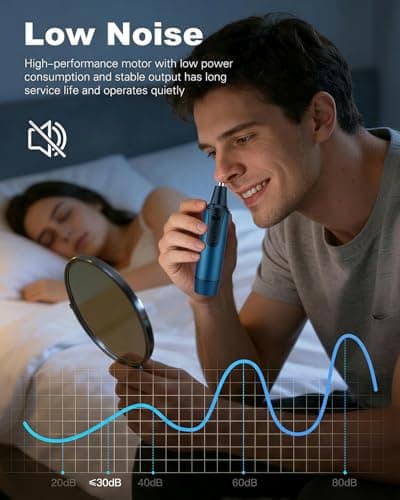 AREYZIN Nose Hair Trimmer for Men,2025 Professional 3 in 1 Painless Rechargeable Ear and Nose Trimmer,IPX7 Waterproof Eyebrow Facial Hair Trimmer Body Grooming Kit Dual Edge Blades - Thumbnail 6
