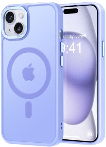 Thomo Upgraded Magnetic for iPhone 15 Plus Case [Compatible with Magsafe] [Mil-Grade Protection], Pocket-Friendly, Slim Translucent Phone Case Cover for iPhone 15 Plus 6.7", Light Purple - Image 1
