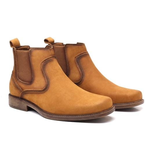 ArcBrothers Mens Western Cowboy Boots,Slip-on Chelsea Boots for Men Casual Ankle Boots - Thumbnail 5