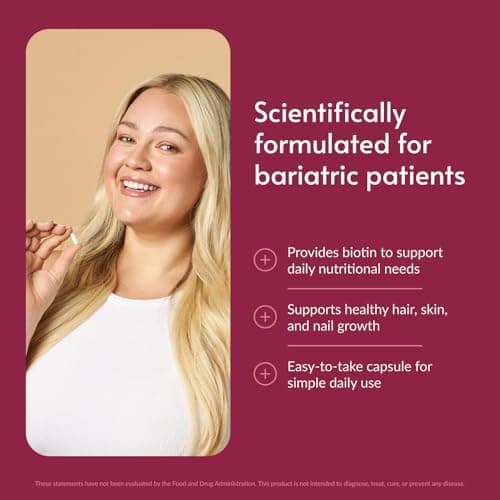 Bariatric Advantage Biotin 5,000 mcg - for Bariatric Surgery Patients - Easy-Digest Mini Capsules - Biotin Supplement - Hair, Skin & Nails Support* - 90 Count - Thumbnail 2