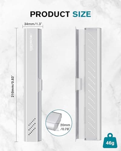 vueowcue Toothbrush Case Cover for Traveling, Aluminum Toothbrush Holder for Manual Toothbrush + Mini Toothpaste, Portable Tooth Brush Storage Box for Camping Business Trip-Silver (1 Pack) - Thumbnail 5
