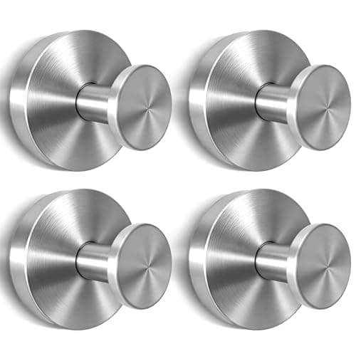 2026 Upgraded Drill-Free Suction Cup Hooks, Stainless Steel Suction Cup Hooks for Shower, Mirror, Wall, Bathroom, Glass, Hanging Towels - 4 Pack