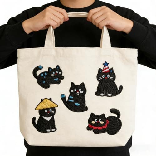 13Pcs Embroidered Iron On Patches for Clothes, Cute Cat Embroidery Patches Sew 0n/Iron On Applique Decorative for Clothes, Dress, Hat, Jeans,Jacket, DIY Accessories - Thumbnail 6
