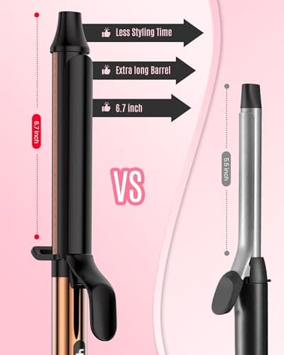 MESCOMB Dual Voltage Curling Iron - 1.25 Inch Curling Iron, 6.7" Extra Long Barrel Curling Iron for Long Hair, Ceramic Tourmaline Hair Curler for Loose Curls and Beach Waves, 8 Heat Settings - Thumbnail 3