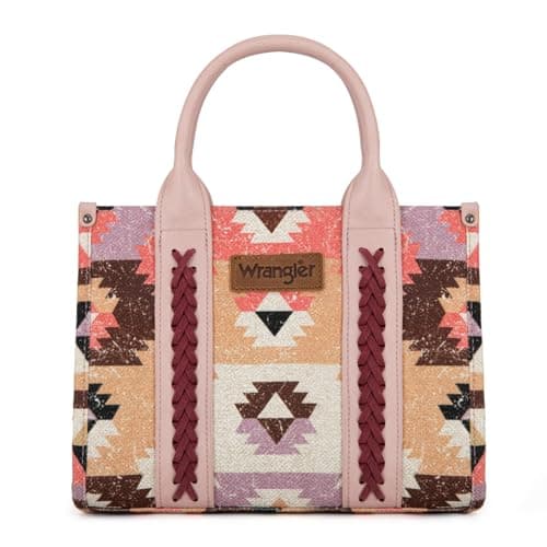 Wrangler Boho Tote Bag Aztec Top Handle Handbags and Purses Spring Southwest Satchel Shoulder Bag WG166G-81203PK - Image 1
