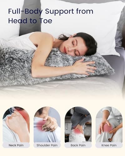 ZonLi Fluffy Body Pillow, Full Body Pillows for Adults, Long Pillow for Sleeping with Removable Cover and Adjustable Filling for Side Sleeper & Pregnancy，Large and Firm Pillow, Machine Washable(Grey) - Thumbnail 2