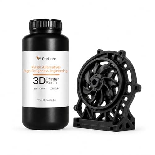 Cretbee 3D Printer Resin, High-Toughness Engineering Resin, 405nm UV-Curing, Low Odor, High Impact Strength, High Precision for LCD/DLP 3D Printers for Prototyping, Enclosures, Black, 1000g - Image 1