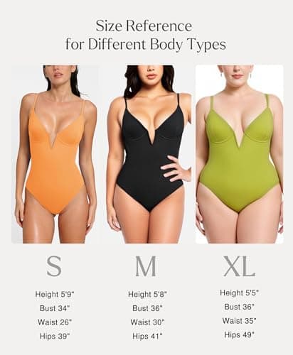 Popilush Tummy Control Swimsuits for Women Shapewear One Piece Underwire Swimsuit Deep V Neck Bathing Suits Summer Beach Pool Vacation Fruit Green - Thumbnail 5