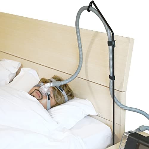 LONYEON CPAP Hose Holder - CPAP Hose Hanger for Bed Avoid Tangling and Prevent Blockage,Keeps The Air Hose Up and Away from Your Face and Arms to Make You Sleep Better,Black - Image 1