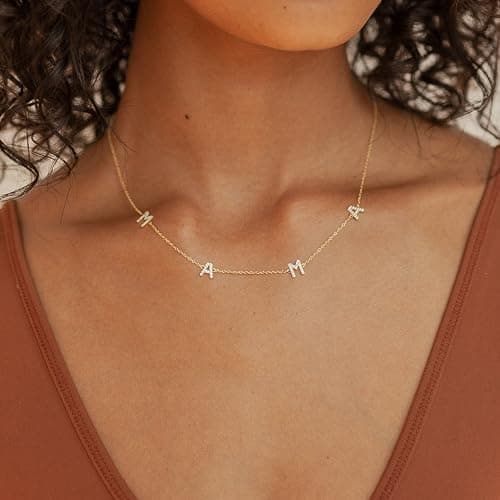 Eaciy Mama Necklaces for Women, Mother's Day Gifts for Mom, 14K Gold Plated Dainty Necklace Non Tarnish Cubic Zirconia Jewelry, Gifts for New Mom - Thumbnail 3