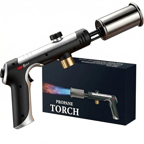 FORENEE Propane Torch Gun 3272°F High Heat Flame Thrower with Safety Lock Adjustable Culinary Blow Torch for BBQ Searing Steak Sous Vide Charcoal Starter and Camping (Tank Not Included) - Image 1