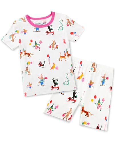 babee Reshinee Bamboo Viscose Toddler Girls Kids Pajama Sets Short Summer Cool Snug fit Sleepwear Pjs 2pcs Set 6-7Y - Image 1