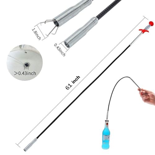 Drain Snake, Flexible Grabber Claw for Sink Shower Bathtub, Tight Space Drain Hair Removal Tool (63inch Ball) - Thumbnail 3