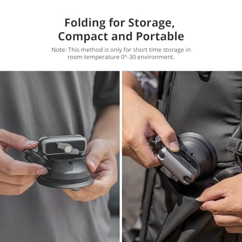 PGYTECH CapLock Suction Cup Car Mount, Quick Release for Action Camera, 1/4"-20 Thread Adapter, Compatible with DJI OSMO Action 6/5 Pro/Pocket 3/Xtra Muse, Gopro 13/12, Insta360 Ace Pro 2/X5/ONE RS/R - Thumbnail 5