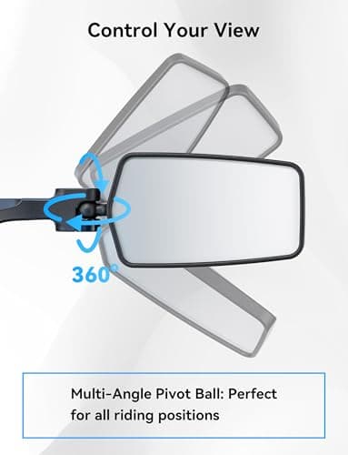COICER Bicycle Mirror for Handlebar, E Bike Mirror Handlebar Mount Rearview - Thumbnail 4