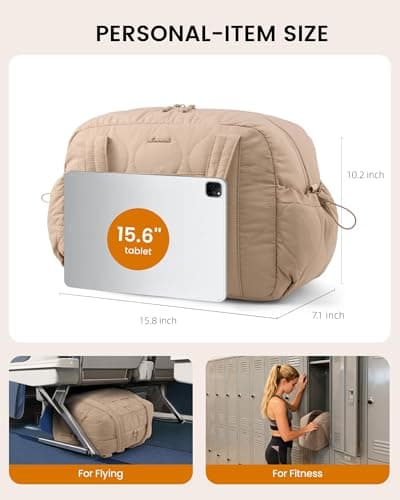 LOVEVOOK Duffle Bag for Travel, Puffer Weekender Gym Bags for Women with Wet Pocket, Lightweight Carry On Bag Overnight Bag with Toiletry Bag, Hospital Bags for Labor - Thumbnail 2