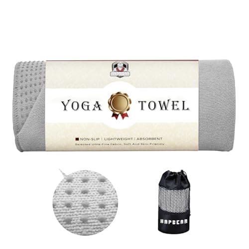 HAPBEAR Hot Yoga Towel - Non Slip Yoga Mat Towel with Grip Dot, Super-Absorbent, Soft Microfiber Towel for Hot Yoga, Pilates and Fitness