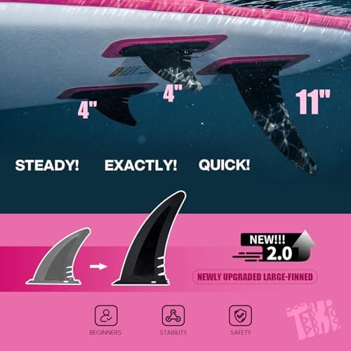 FunWater SUP Inflatable Stand Up Paddle Board 10'6×33"×6" Ultra-Light Inflatable Paddleboard with ISUP Accessories,Fins,Adjustable Paddle, Pump,Backpack - Thumbnail 6