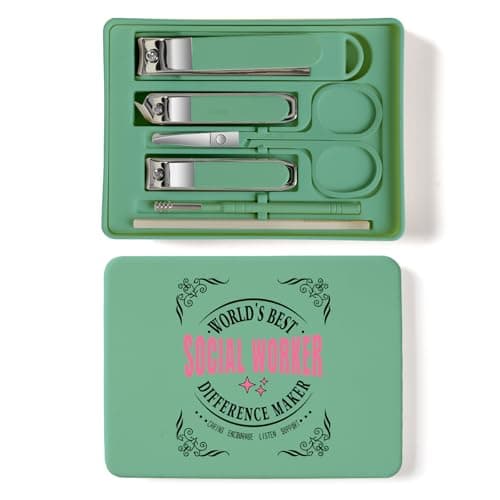 TTJHGYQO 6-Piece Nail Clipper Set with Nail File, Tweezers and ingrown toenail Removal kit Travel Nail kit for Men and Women (Social Worker Green) - Image 1