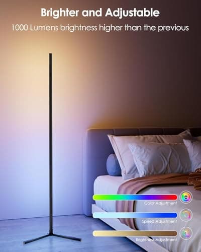 boostool 2 Pack Corner Floor Lamp, 65" RGB LED Corner Lamp, Color Changing Ambient Lighting with Music Sync - App and Remote Control LED Lamp for Bedroom, Living Room, Gaming Room - Thumbnail 2