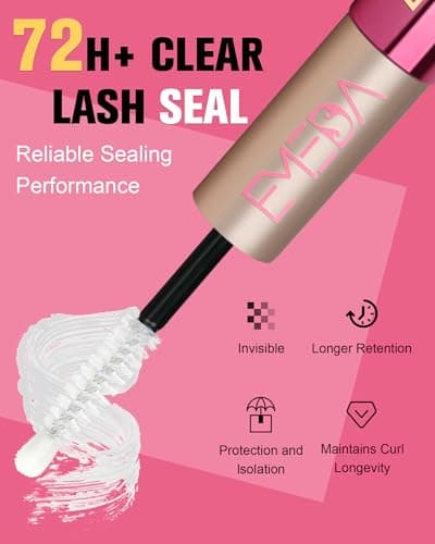 EMEDA Lash Cluster Glue, Lash Bond and Seal Waterproof for DIY Eyelash Extensions, 2-in-1 Bond and Seal Strong Hold Cluster Eyelash Glue for Individual Eyelashes Latex Free (Black+Clear) - Thumbnail 3