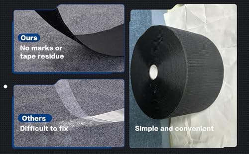 42 ft Gymnastics Mat Hook for Carpet Bonded Foam, 4" Wide Hook Mat Fastener for Tumbling, Fastener Nylon Hook Mats for Cheerlead Gym Floor, Black - Thumbnail 4