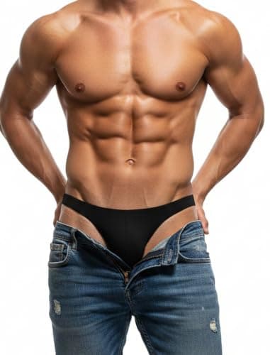 Men's Thong G-String Underwear Soft Stretch Brief Bulge Pouch Underwear - Thumbnail 5