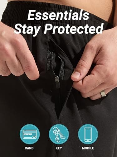 Arcweg Mens Swimming Trunks 2 in 1 with Boxer Liner 5.5" Quick Dry Swimwear Bathing Suit Swim Shorts with Zipper Pockets Black - Thumbnail 4