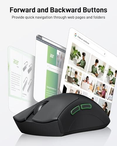 acer Wireless Mouse, 1200 DPI Computer Mouse for Laptop with 2.4GHz USB A Receiver, 5 Buttons Compatible for Windows, macOS, Android (Black) - Thumbnail 5