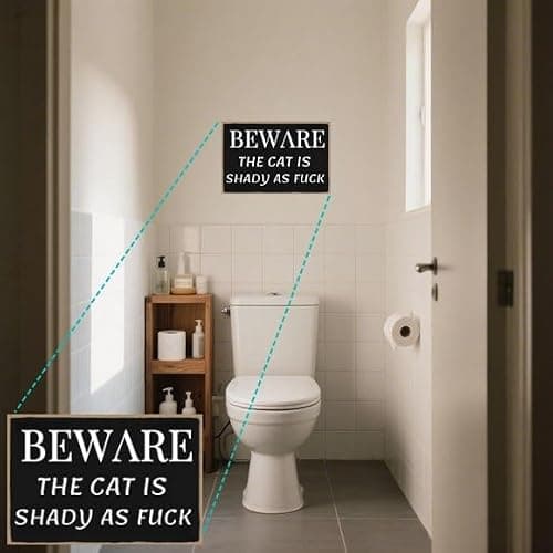 Carastora Vintage Animal Warning Sign – Funny Metal Sign for Pet Owners – Cat Suspicious, Dog Loud Wall Art for Home Fence or Farmhouse, 8x12 Inch - Thumbnail 3
