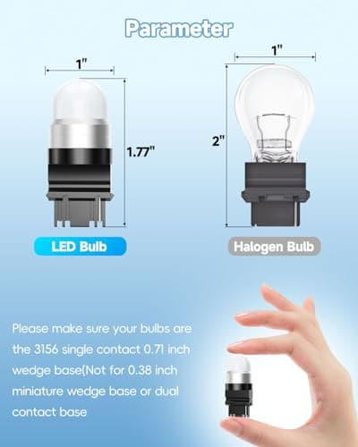 Noobibaba 3156 LED Bulb S8 Wedge LED Bulb, 12V 24V 2W 3156 S8 Landscape Light Bulbs for Outdoor Pathway Driveway Lights, 15W Halogen Bulbs Replacement Warm White 2700K 6-Count - Thumbnail 2