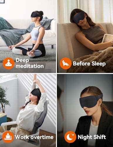 Sleep Mask, EVA BELLE Heated Eye Mask, Electric Sleeping Eye Mask, Warm Eye Compress Mask for Stye Relief, Adjustable Temperature & Timer, Electric Eye Heating Pad for Men Women-Graphene Heating - Thumbnail 6