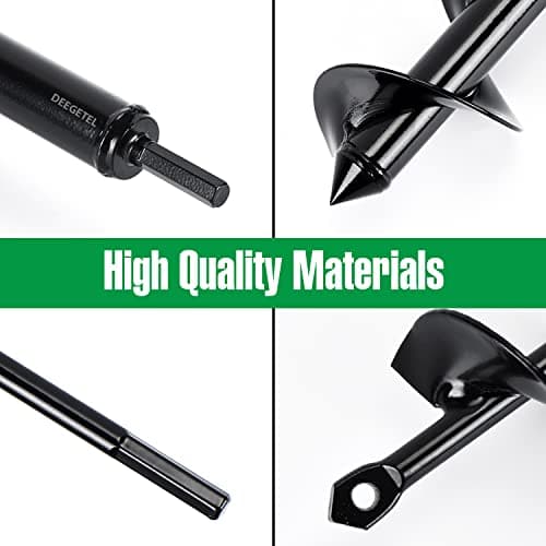 DEEGETEL Auger Drill Bit for Planting 4 Pack, Garden Ground Earth Spiral 3/8" Hex Drive Drill, Easy Bulb Post Hole Digger Flowers, Metal Bedding Digging Plant Rapid Planter Tool - Thumbnail 3