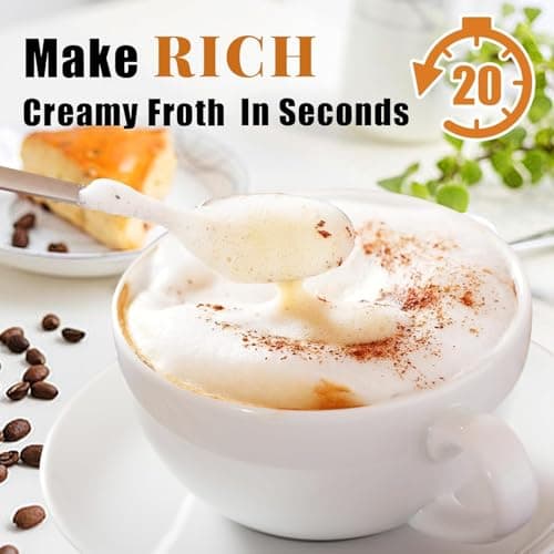 Milk Frother Handheld Rechargeable Electric Frother Wand Coffee Foam Maker with 2 Stainless Stee Whisks & 3 Speeds,Drink Mixer Handheld for for Latte, Cappuccino, Hot Chocolate, Matcha, Egg (Black) - Thumbnail 3