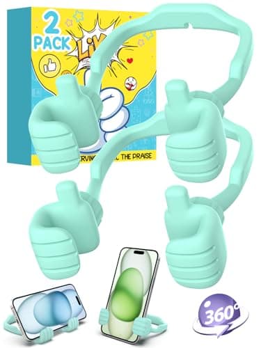 Funny Gifts for Teen Boy Kid Man Cell Phone Stand: UPGRADE Adjustable Thumbs Up Lazy Phone Holder for Desk Fun Gadget for Him Guy Tween Woman Girl Adult Essentials Stocking Stuffer Who Have Everything