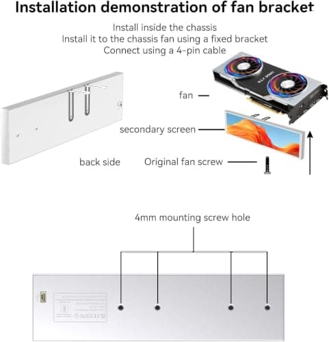 9.16" Computer Temp Monitor, FHD 1920x462 PC Sensor Panel One-Cable Connection(No HDMI Needed), Stretched Bar LCD Dynamic Theme Supported, IPS Mini Secondary Screen for CPU RAM HDD Data, Windows Only - Thumbnail 3
