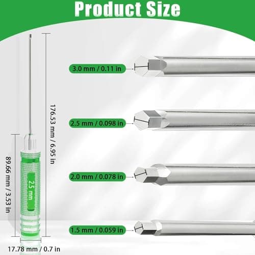 RC Hex Driver Set 1.5mm 2.0mm 2.5mm 3.0mm, Precision RC Screwdriver Tool Kit for SCX24 TRX4M TRX4 SCX10 Axial Traxxas ARRMA RC Crawler Cars - Thumbnail 2