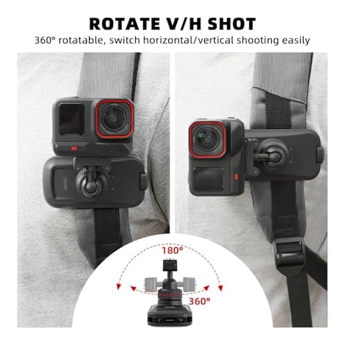 BRDRC Magnetic Backpack Mount for Insta360 X5 Ace Pro 2, Quick Release Magnet Mount Bag Strap Anti-Slip Shoulder Clip Belt for Insta 360 X5 X4 Air Ace Pro 2 Accessories - Thumbnail 4