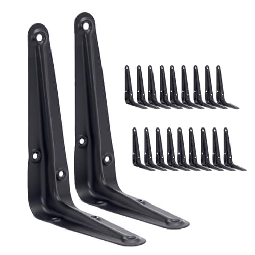 AINVLPRO Heavy Duty Small Shelf Bracket – One-Piece Wall Mounted Metal L Bracket for DIY Floating Shelves, Strong Support for Wood Planks, Garage, Kitchen, Storage 20 Pack - Image 1
