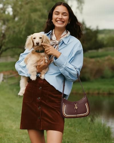 Telena Shoulder Bag for Women, Small Shoulder Purse Vegan Leather Hobo Handbag with Adjustable Strap Red Brown - Thumbnail 2
