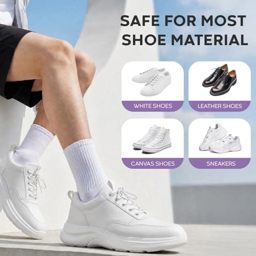 ZHENYEMEI 60 Packs Sneaker Cleaner Wipes, White Shoe Quick Cleaning Wipes for Dirt Stain, Disposable Tennis Shoe Cleaner, Travel Essential Shoe Cleaning Kit for Leather, Individually Wrapped - Thumbnail 3