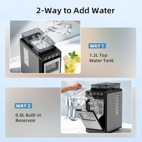 Antarctic Star Ice Maker, Portable Ice Machine with Self-Cleaning Function, 8 Cubes in 6 Mins Fast Countertop Ice Making, Compact Ice Cube Maker for Home, Kitchen, RV, Travel, Steel - Thumbnail 5