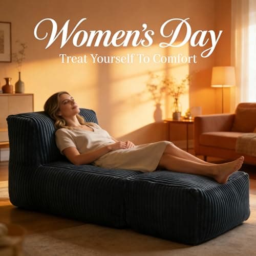 AYOVOCH 69 Inch Chaise Lounge Chair Indoor, Oversized Corduroy Upholstered Boneless Sofa Bed, Deep Seat Sleeper Couch Reading Chairs, Cloud Couches for Living Room Bedroom, No Assembly Required (Grey) - Thumbnail 4