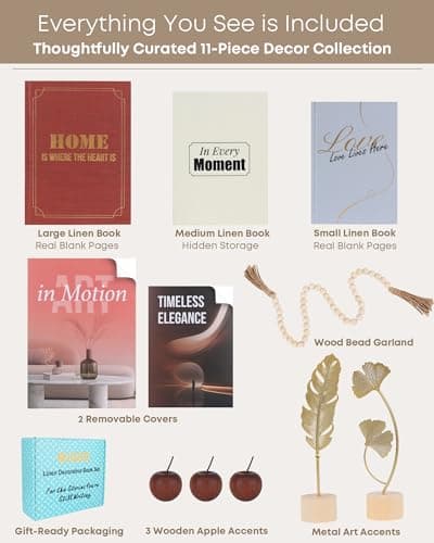 MJQOB Decorative Books for Home Decor & Fake Books for Coffee Table Decor, Complete Aesthetic Set with 3 Faux Books for Decoration & Accents for Neutral Living Room Decoration & Bookshelf Decor - Thumbnail 4