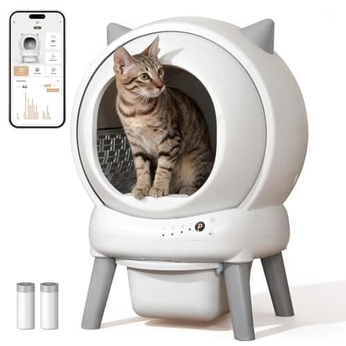 ZHMZ Self Cleaning Litter Box: Automatic Litter Box Self Cleaning for Multiple Cats Auto Robot with Dual Safety Protection, Large Openning Odor-Control with Mat - Image 1